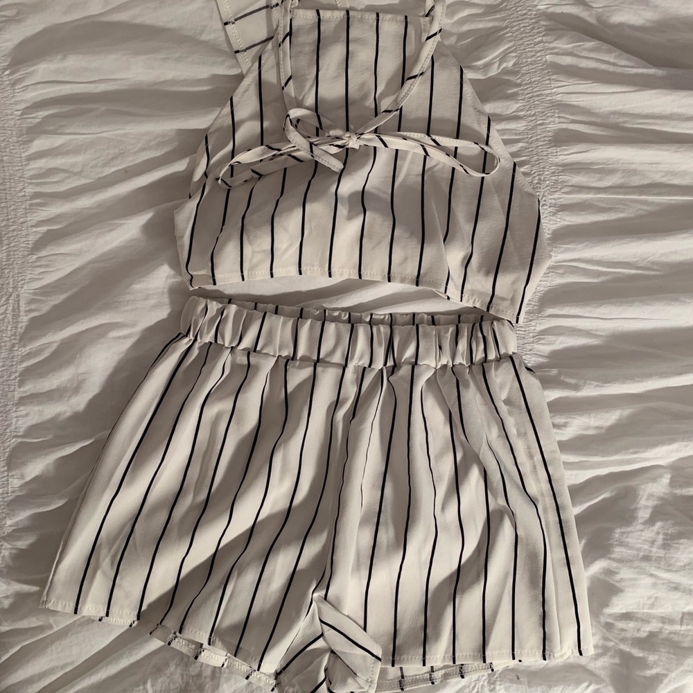 Two-piece Halter Crop and Short Set